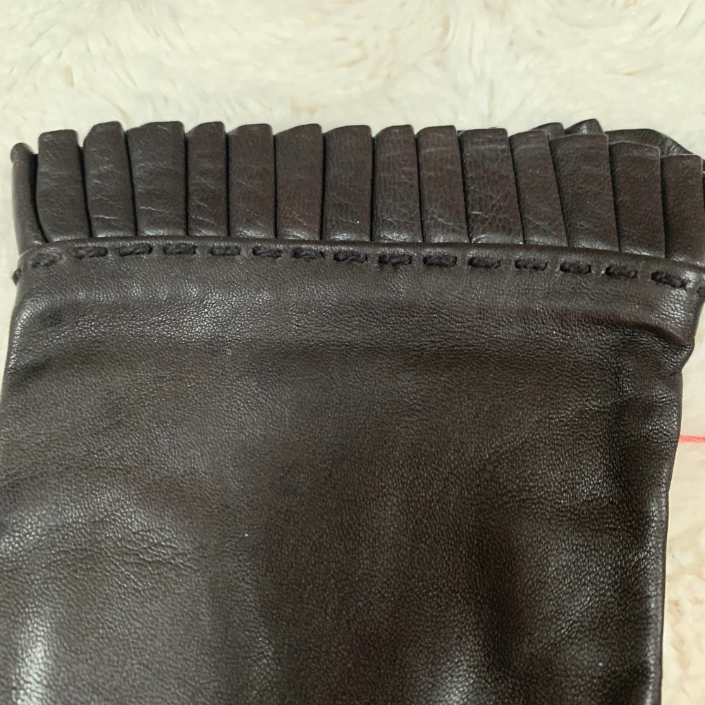 Vintage Aris Brown Leather Gloves Size 7 1/2 - Picture 5 of 5